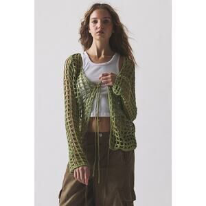 MORE TO COME Malya Tie Cardigan in Sage - Xs - Sage